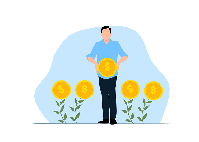 σκίτσο άνδρας σηκώνει νόμισμα δολάριο